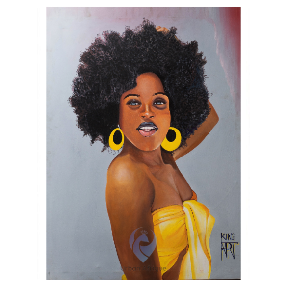 African Painting - Yellow African Woman - URBAN AFRIQUE